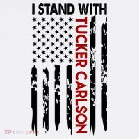 I Stand With Tucker Carlson American Flag Political Women's Hoodie thumb 2