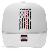 I Stand With Tucker Carlson American Flag Political Hat thumb 0
