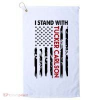 I Stand With Tucker Carlson American Flag Political Golf Towel thumb 0