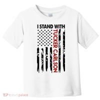 I Stand With Tucker Carlson American Flag Political Toddler T-Shirt thumb 0
