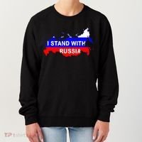 I Stand With Russia Support Russia Russian Flag Women's Sweatshirt thumb 0