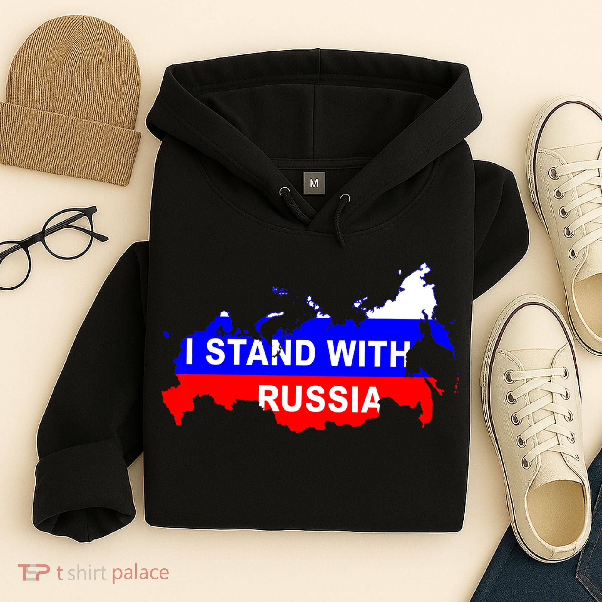 I Stand With Russia Support Russia Russian Flag Hoodie