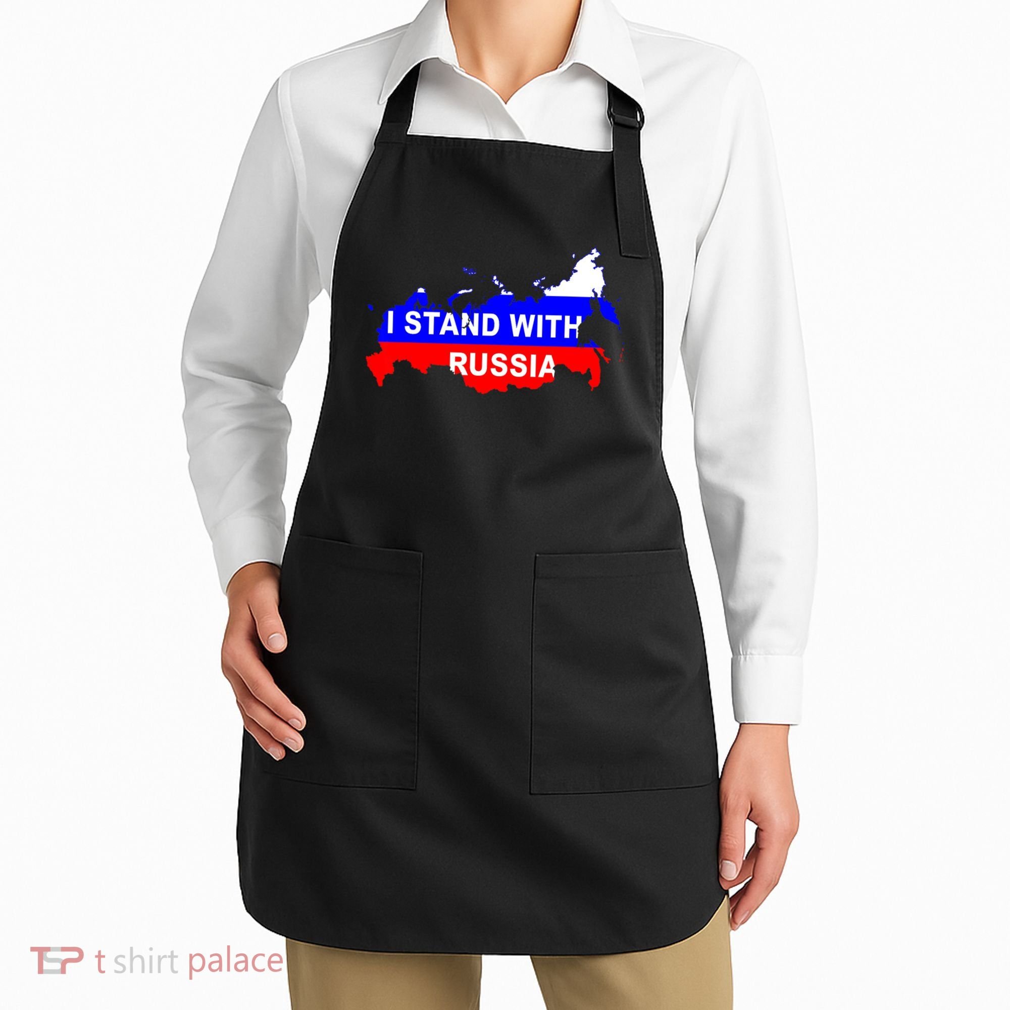 I Stand With Russia Support Russia Russian Flag Apron