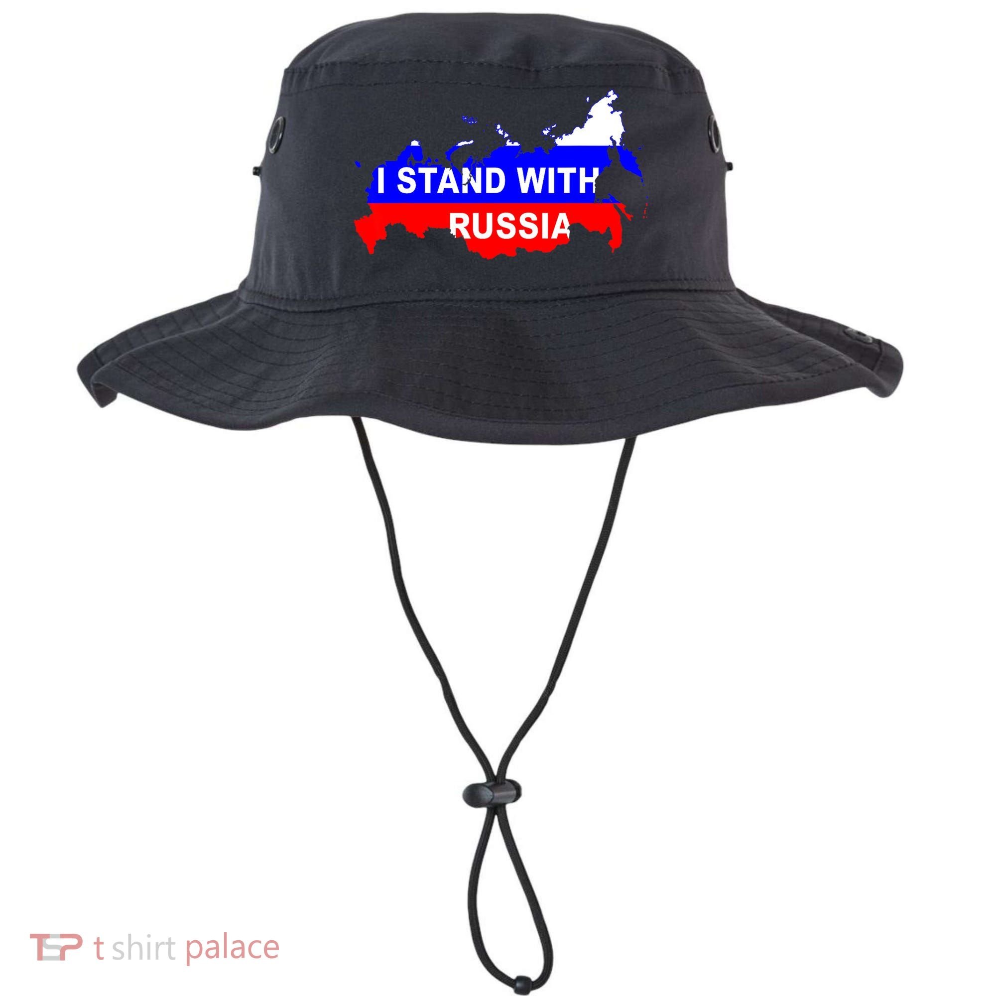 I Stand With Russia Support Russia Russian Flag Bucket Hat