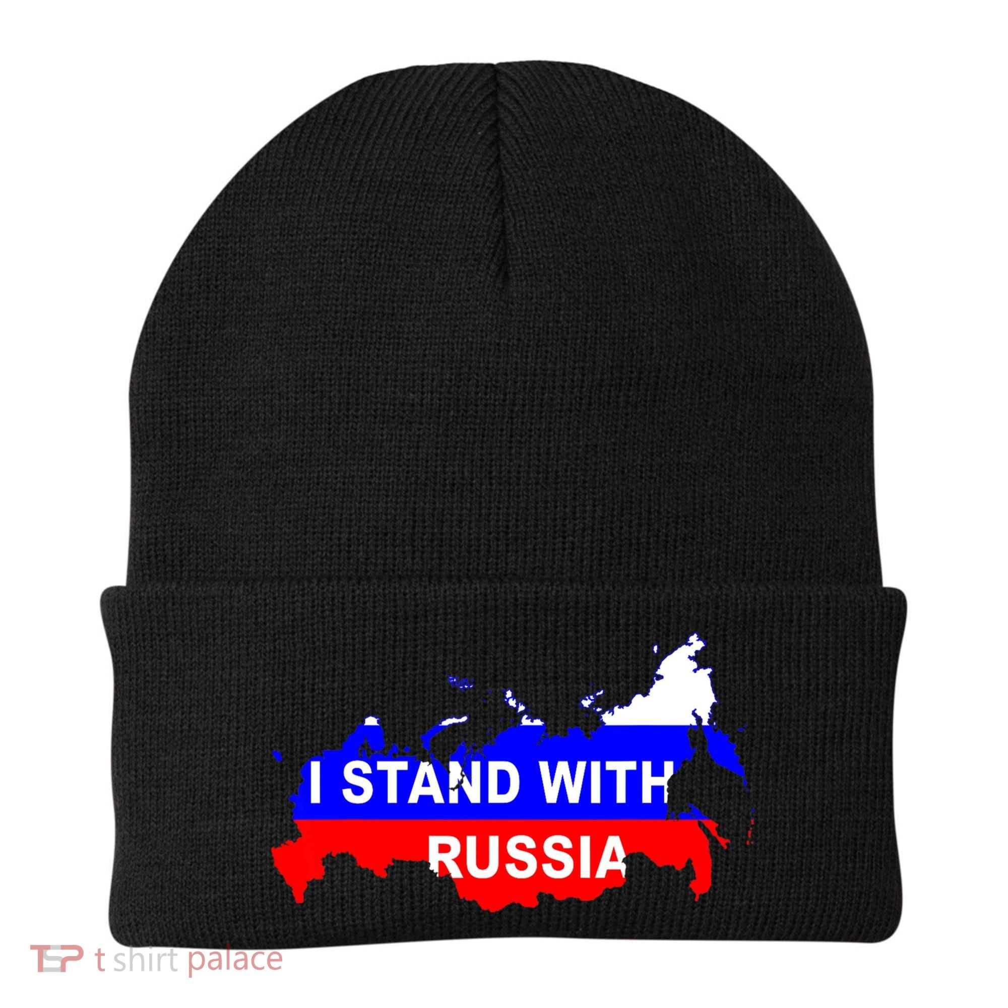 I Stand With Russia Support Russia Russian Flag Beanie