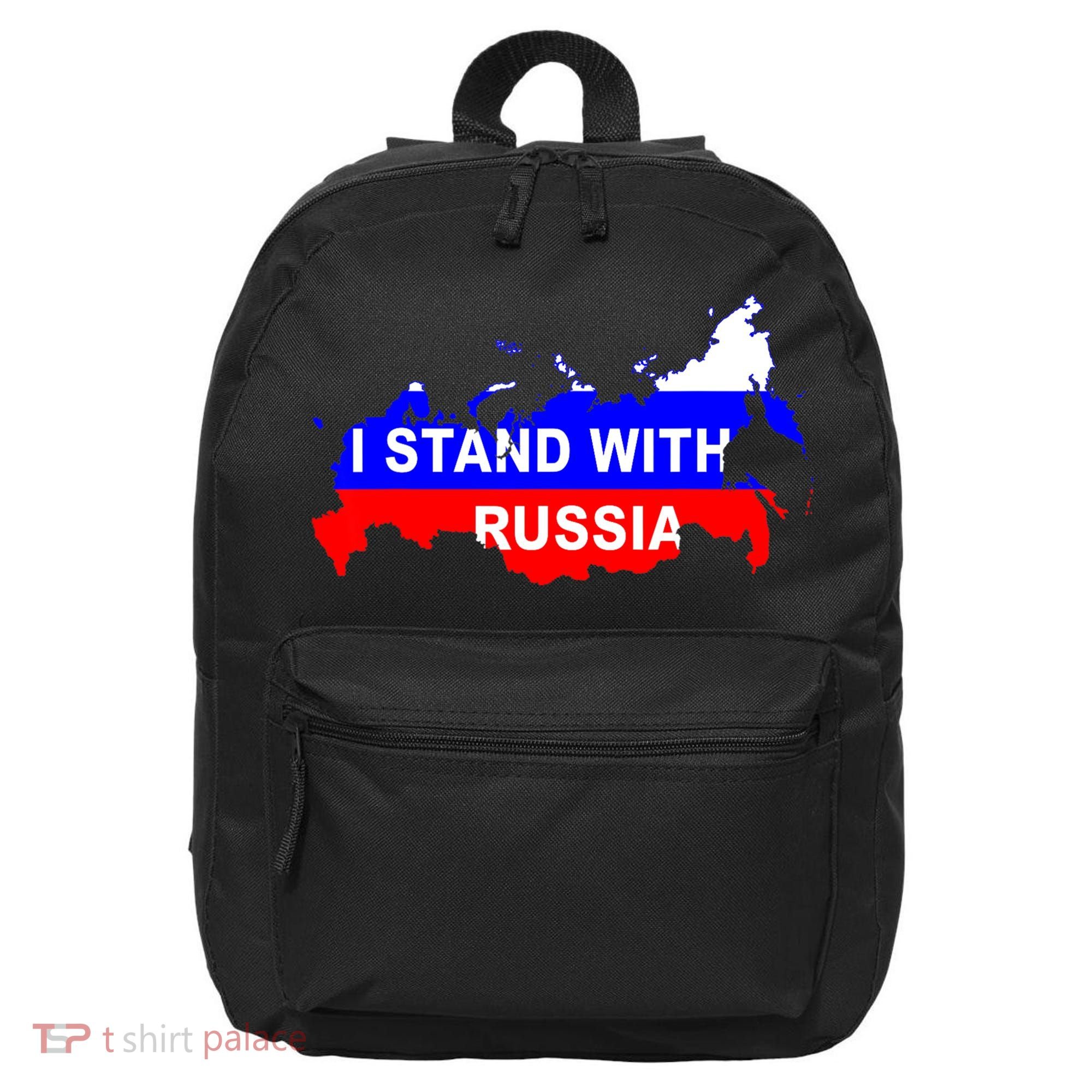 I Stand With Russia Support Russia Russian Flag 16 in Basic Backpack