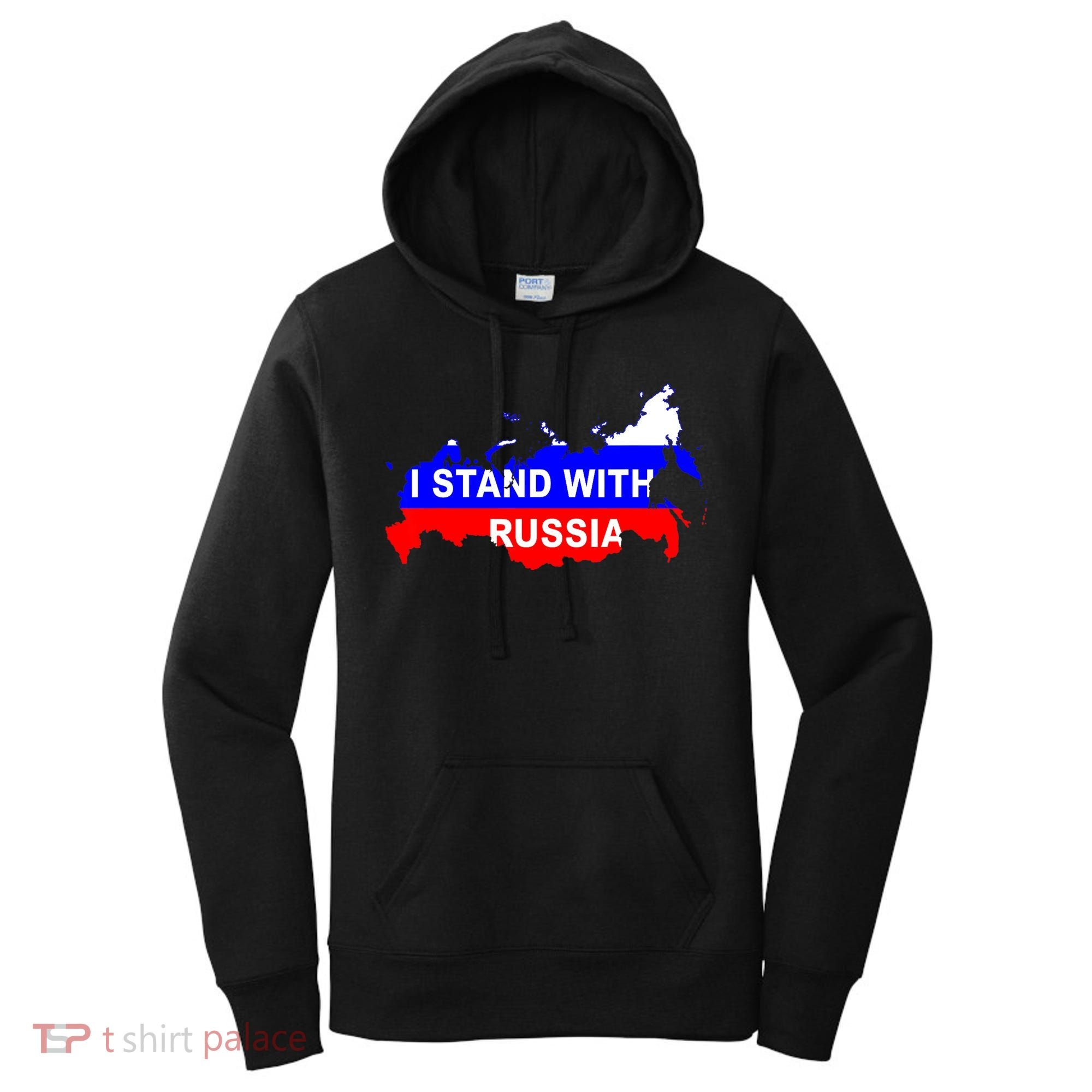 I Stand With Russia Support Russia Russian Flag Women's Hoodie