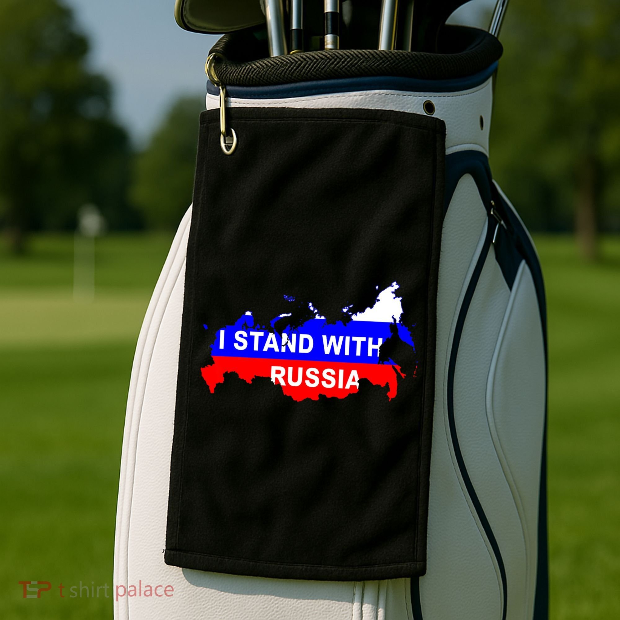 I Stand With Russia Support Russia Russian Flag Golf Towel