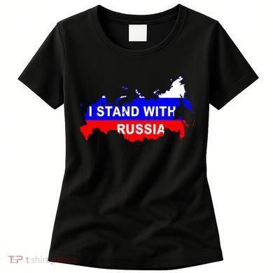 I Stand With Russia Support Russia Russian Flag Women's T-Shirt
