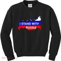 I Stand With Russia Support Russia Russian Flag Kids Sweatshirt thumb 0