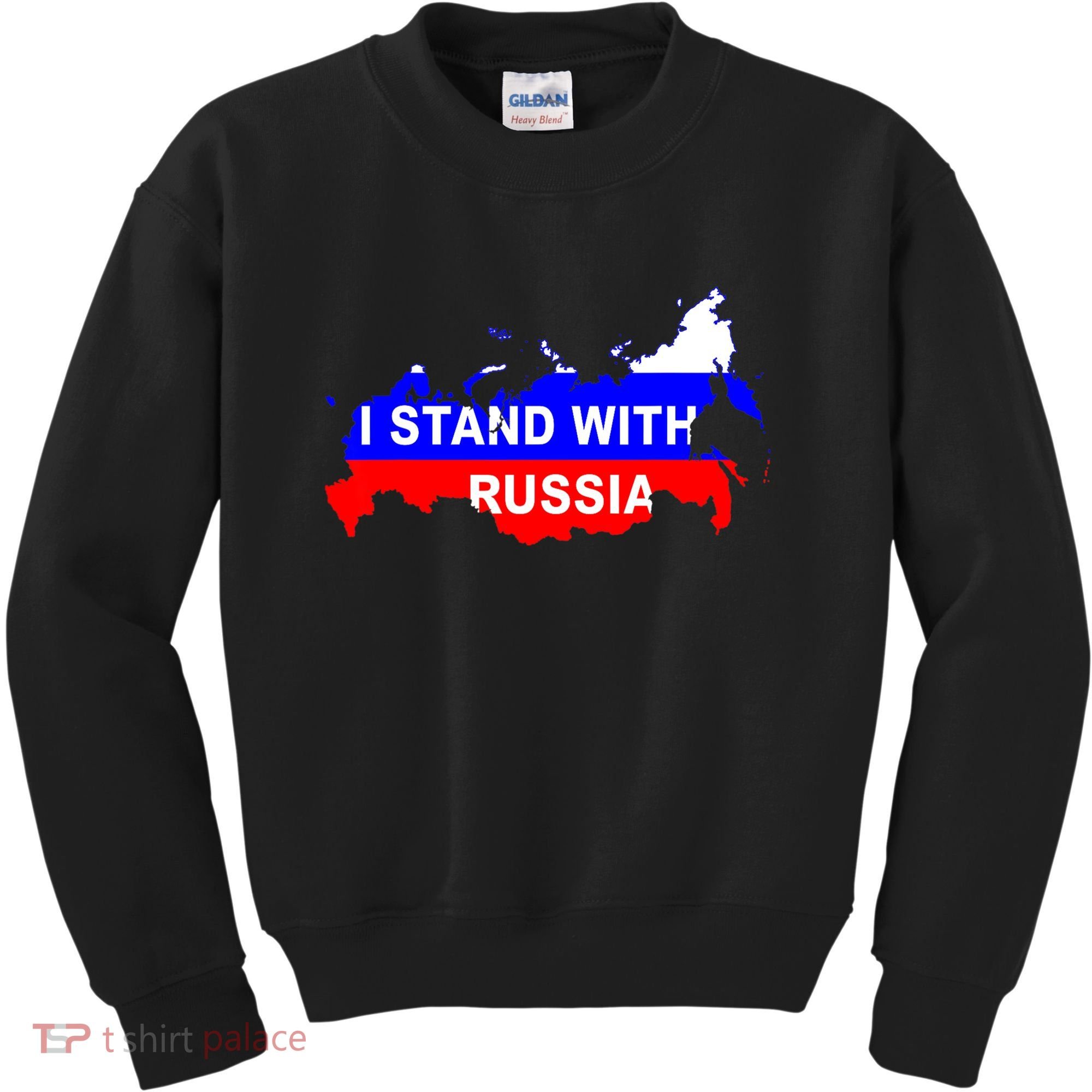 I Stand With Russia Support Russia Russian Flag Kids Sweatshirt