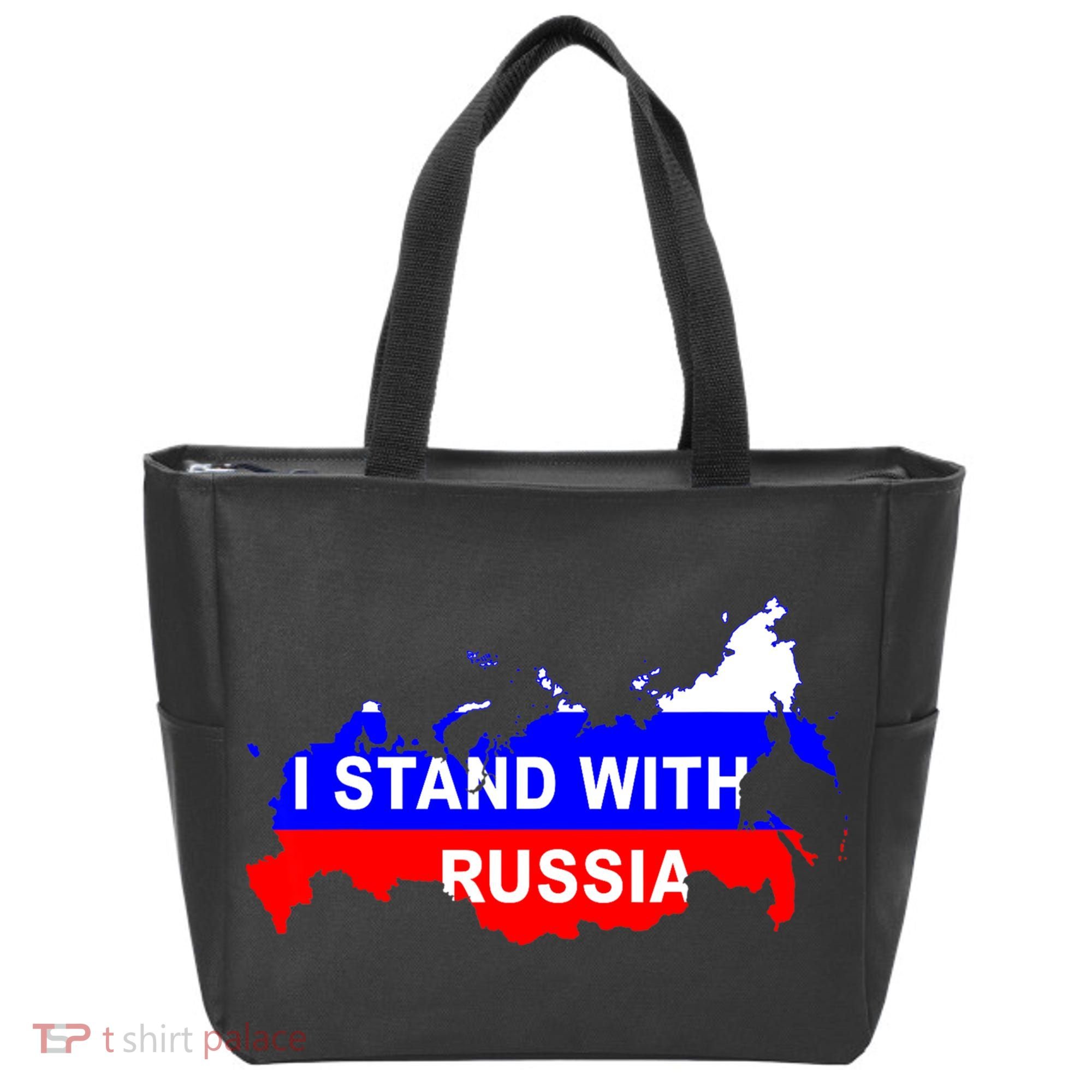 I Stand With Russia Support Russia Russian Flag Tote Bag