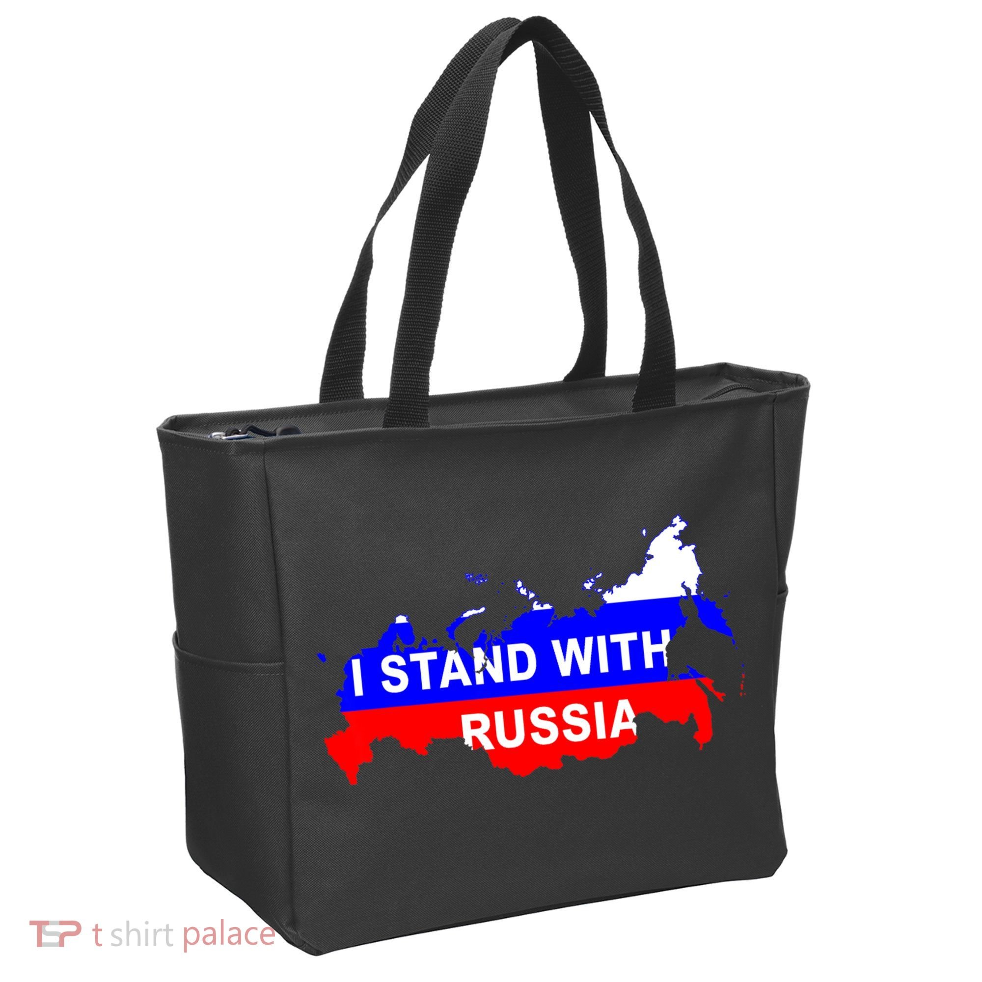 I Stand With Russia Support Russia Russian Flag Tote Bag