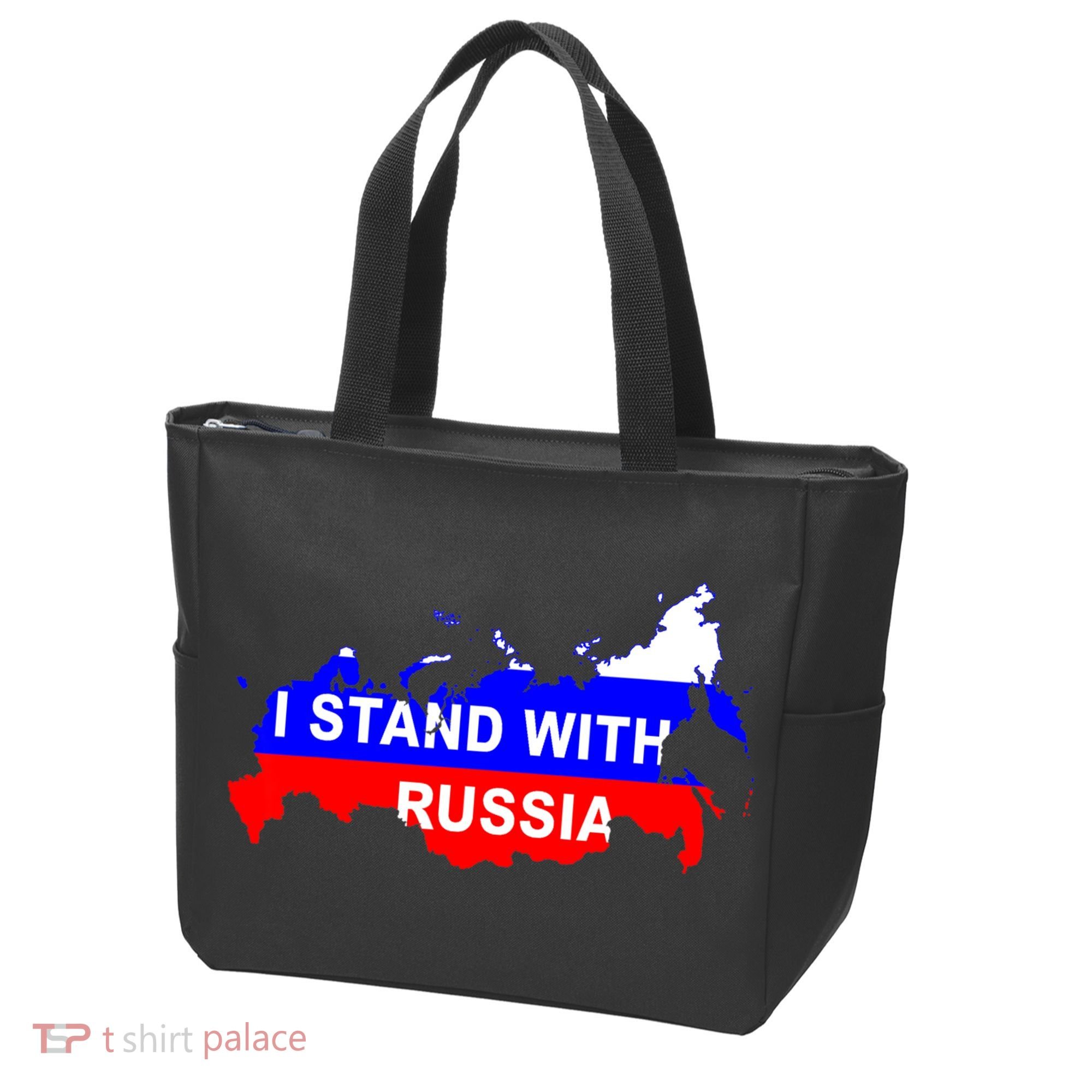 I Stand With Russia Support Russia Russian Flag Tote Bag