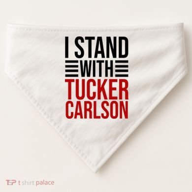 I Stand With Tucker Carlson Political USA-Made Doggie Bandana