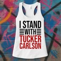 I Stand With Tucker Carlson Political Women's Tank Top thumb 3
