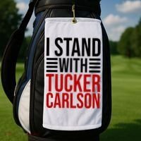 I Stand With Tucker Carlson Political Golf Towel thumb 2