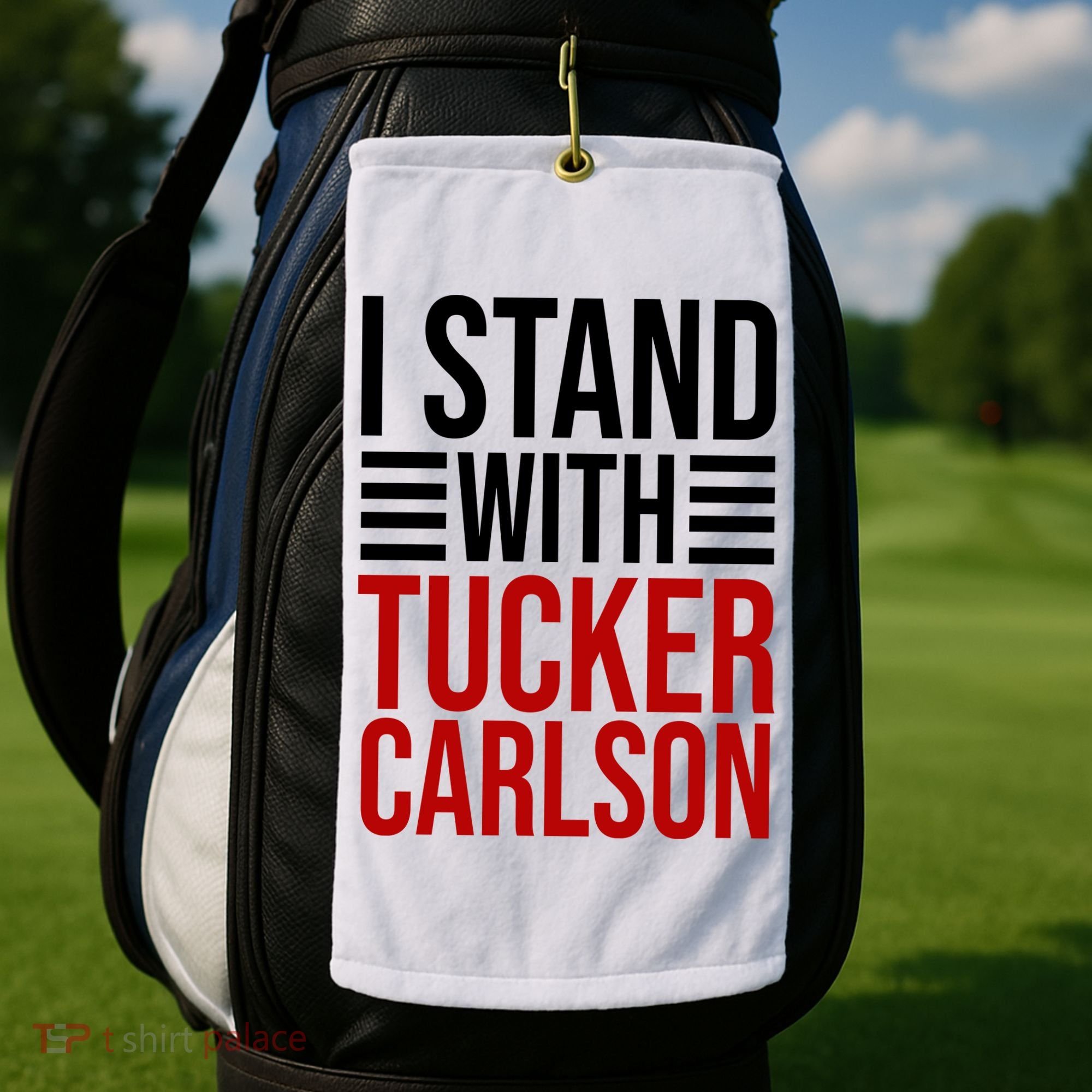 I Stand With Tucker Carlson Political Golf Towel