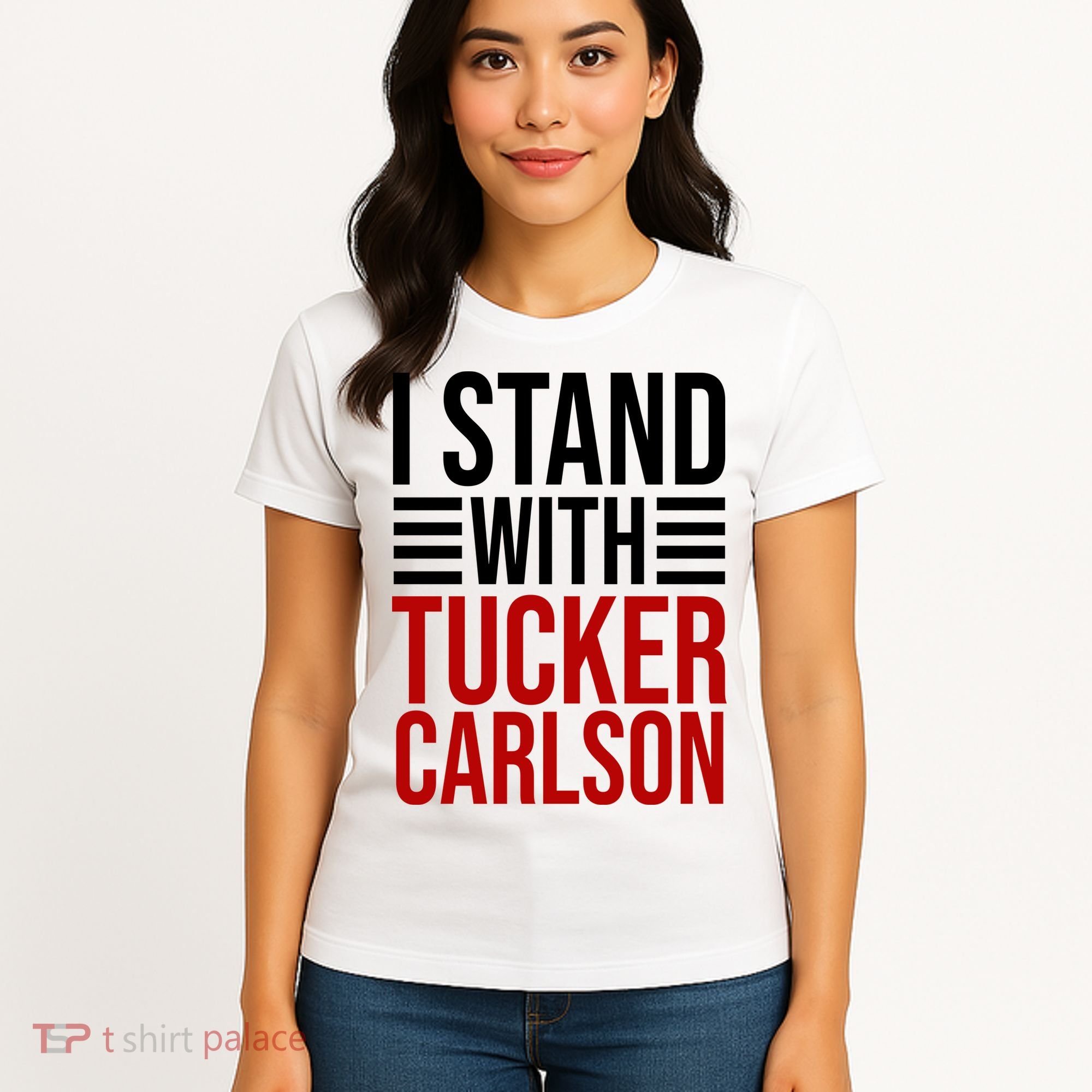 I Stand With Tucker Carlson Political Women's T-Shirt