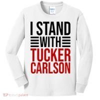 I Stand With Tucker Carlson Political Kids Long Sleeve Shirt thumb 0