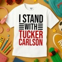 I Stand With Tucker Carlson Political Kids T-Shirt thumb 3