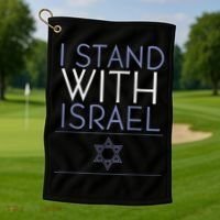 I Stand With Israel Support Israel Israel Flag Golf Towel thumb 1
