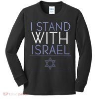 I Stand With Israel Support Israel Israel Flag Kids Long Sleeve Shirt thumb 0