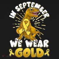 In September We Wear Gold Trex Dinosaur Childhood Cancer Awareness Women's Tank Top thumb 5