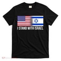 I Stand With Israel Usa Israeli Flag Jewish T-Shirt thumb 0