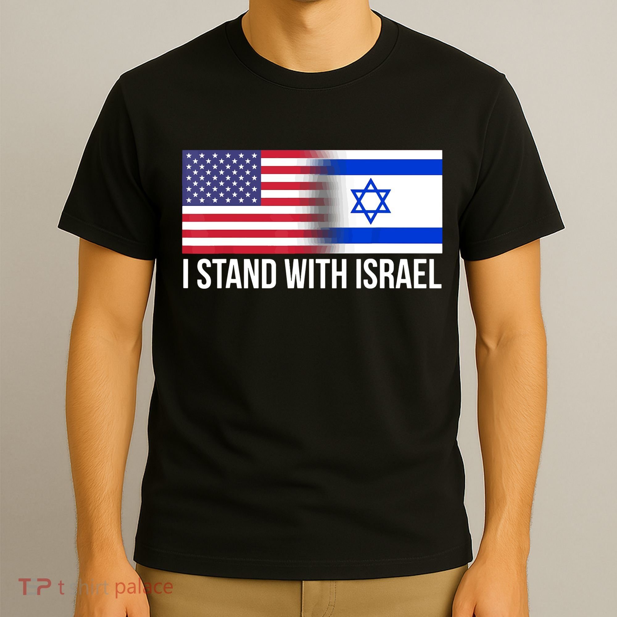 I Stand With Israel Usa Israeli Flag Jewish T-Shirt