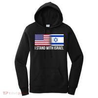 I Stand With Israel Usa Israeli Flag Jewish Women's Hoodie thumb 0