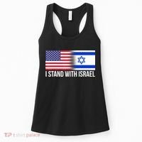 I Stand With Israel Usa Israeli Flag Jewish Women's Tank Top thumb 0