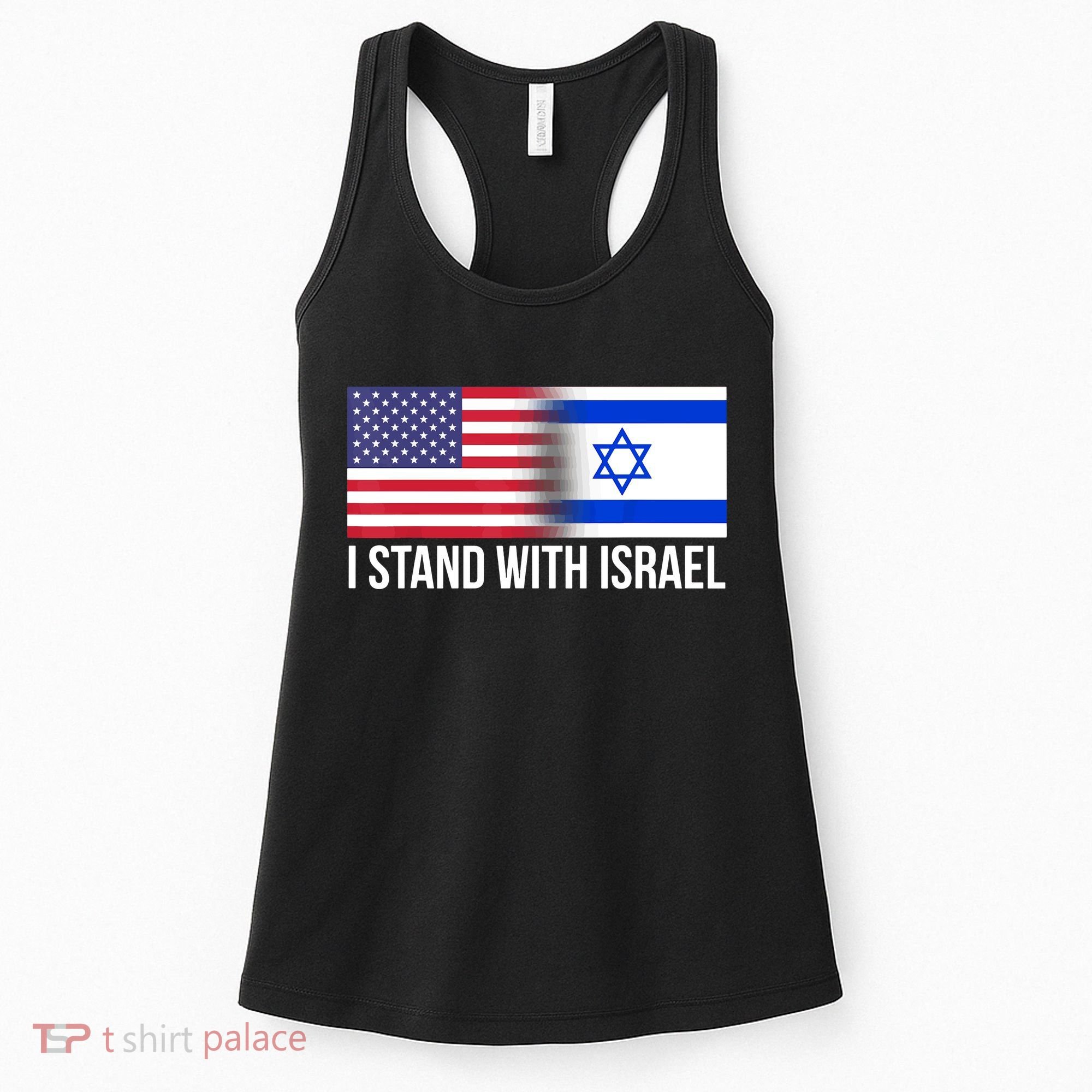 I Stand With Israel Usa Israeli Flag Jewish Women's Tank Top