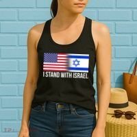 I Stand With Israel Usa Israeli Flag Jewish Women's Tank Top thumb 2