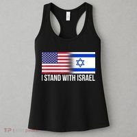 I Stand With Israel Usa Israeli Flag Jewish Women's Tank Top thumb 3
