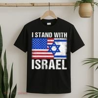 I Stand With Israel Patriotic T shirt USA and Israel Flag T-Shirt thumb 2