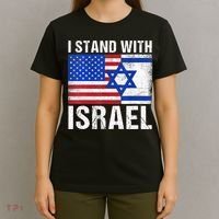 I Stand With Israel Patriotic T shirt USA and Israel Flag T-Shirt thumb 4