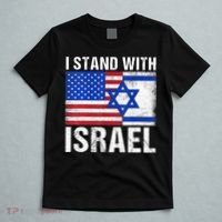 I Stand With Israel Patriotic T shirt USA and Israel Flag T-Shirt thumb 5