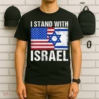 I Stand With Israel Patriotic T shirt USA and Israel Flag T-Shirt thumb 6