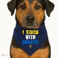 I Stand With Ukraine USA-Made Doggie Bandana thumb 1