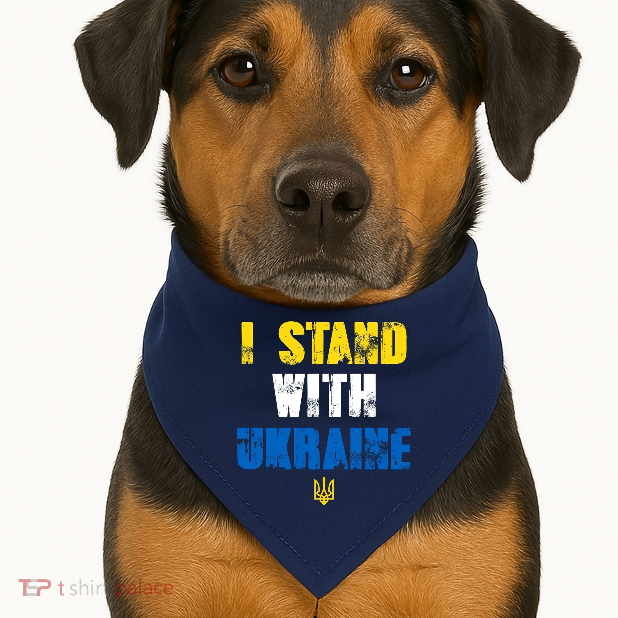 I Stand With Ukraine USA-Made Doggie Bandana