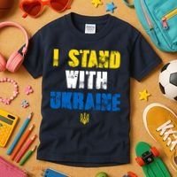 I Stand With Ukraine Kids T-Shirt thumb 3