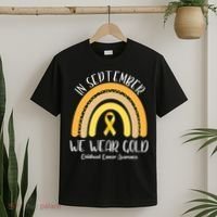 In September We Wear Gold Childhood Cancer Awareness T-Shirt thumb 2