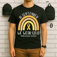 In September We Wear Gold Childhood Cancer Awareness T-Shirt thumb 6