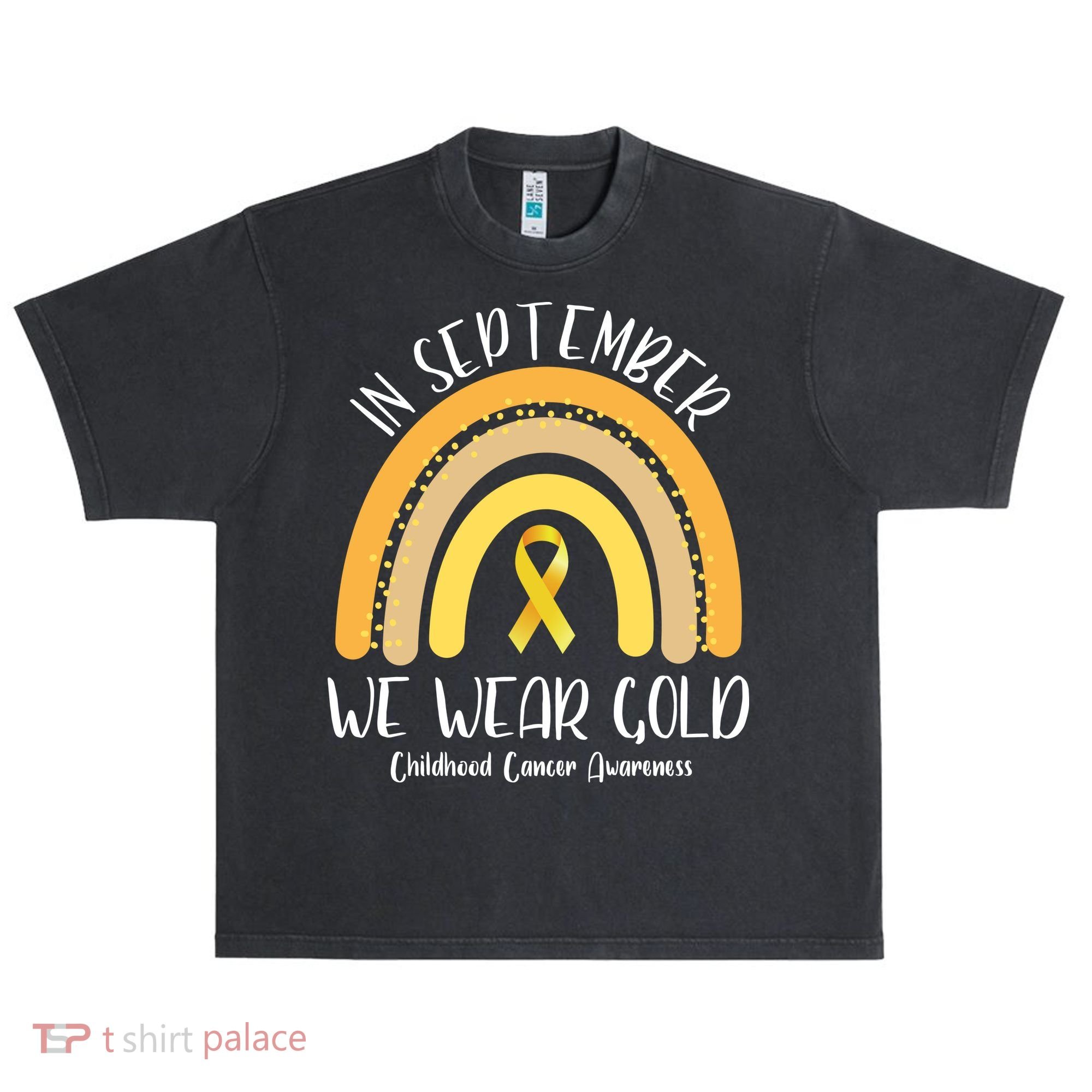 In September We Wear Gold Childhood Cancer Awareness Urban Oversized Heavyweight T-Shirt