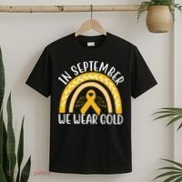 In September We Wear Gold Childhood Cancer T-Shirt thumb 2