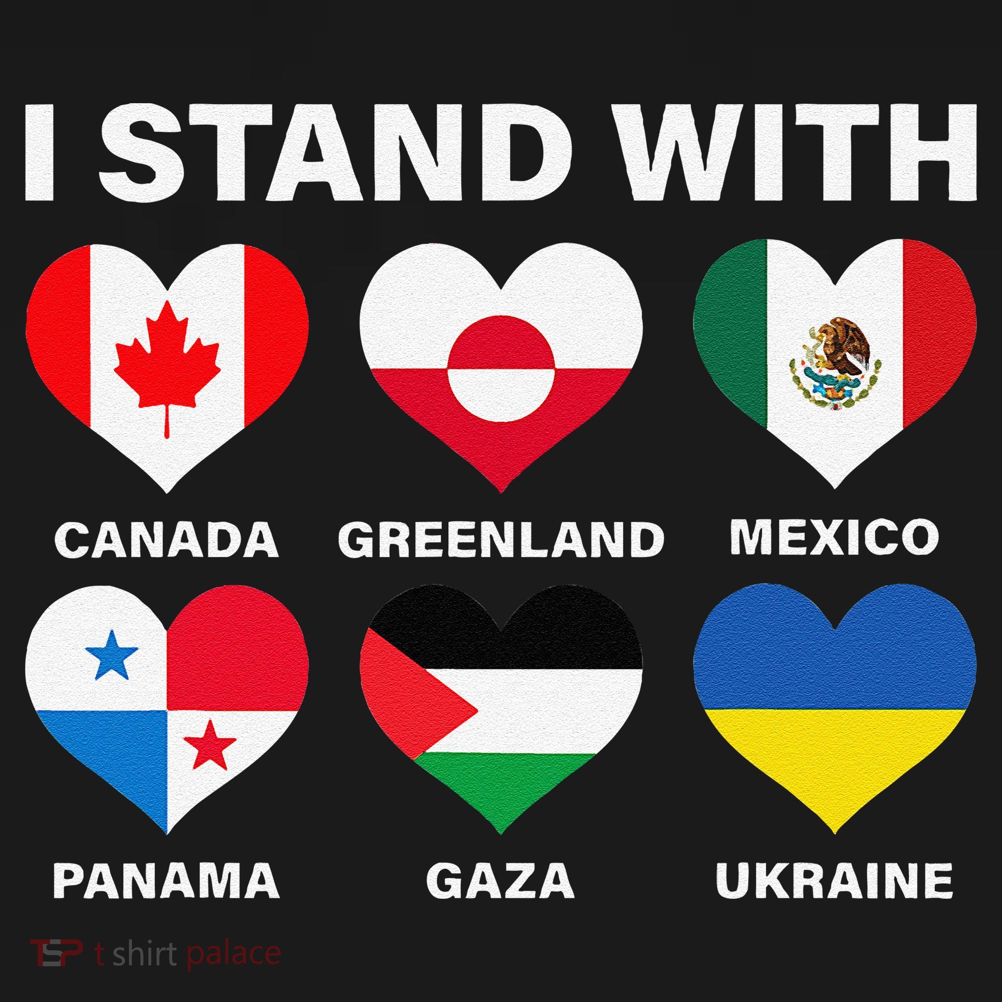 I Stand With Canada Greenland Mexico Panama Gaza Ukraine Baby Bodysuit