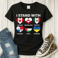 I Stand With Canada Greenland Mexico Panama Gaza Ukraine Women's T-Shirt thumb 3