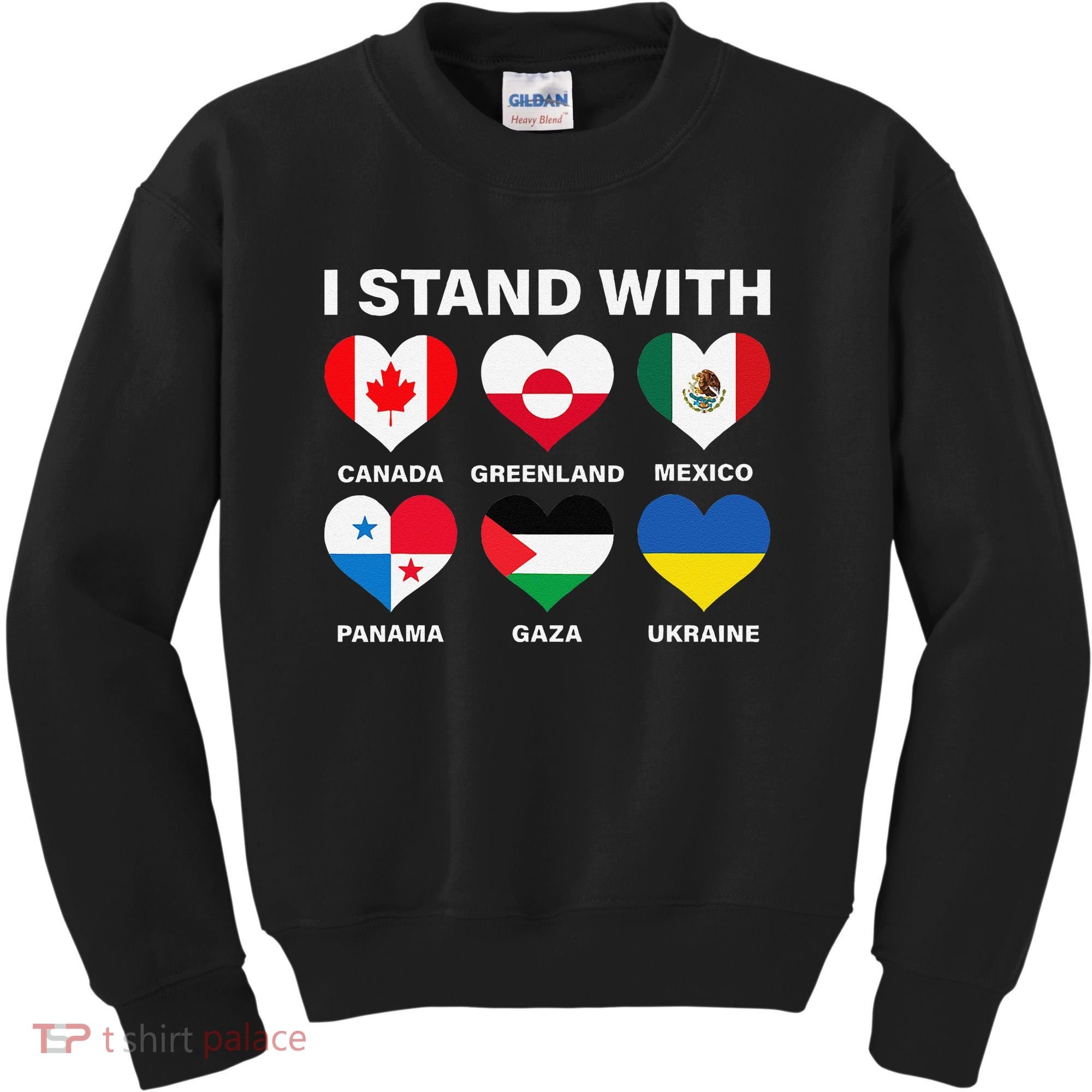 I Stand With Canada Greenland Mexico Panama Gaza Ukraine Kids Sweatshirt