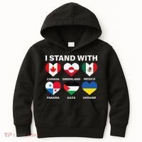 I Stand With Canada Greenland Mexico Panama Gaza Ukraine Kids Hoodie thumb 0